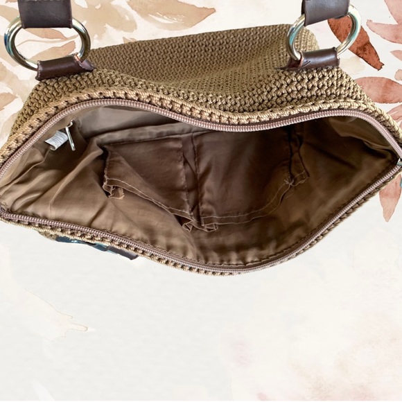 THE SAK LIGHT BROWN CROCHETED HANDBAG - Picture 4 of 6